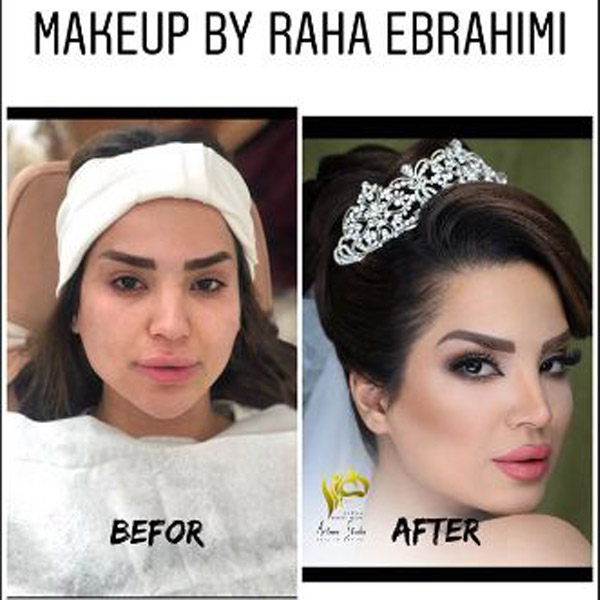 عکس قبل و بعد گریم عروس عکس قبل و بعد آرایش عروس